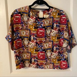 Vintage patterned crop top
